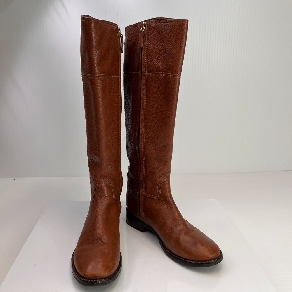 Tory Burch Boot Women 7 Leather Tumble Zip Knee High Jolie Riding Party Core Ex